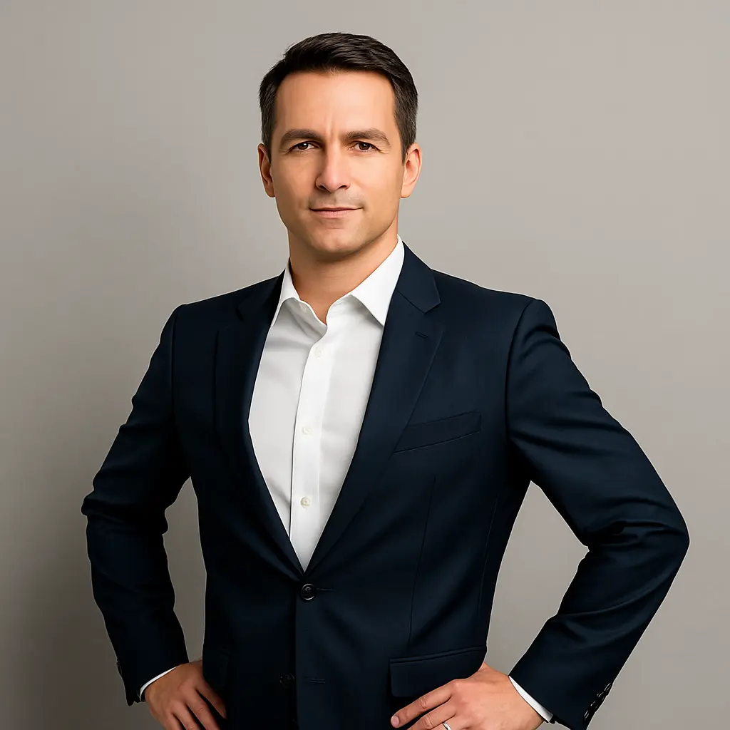Power pose with hand on hip showing confidence